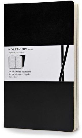 Moleskine Volant Black Large Ruled Notebook, Set of 2