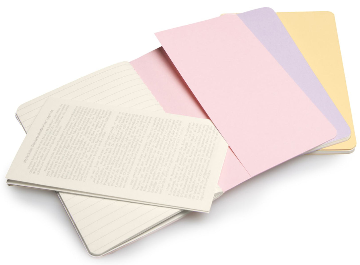 Moleskine Cahier Journal (Set of 3), Pocket, Ruled, Persian Lilac, Frangipane Yellow, Peach Blossom Pink, Soft Cover (3.5 X 5.5)