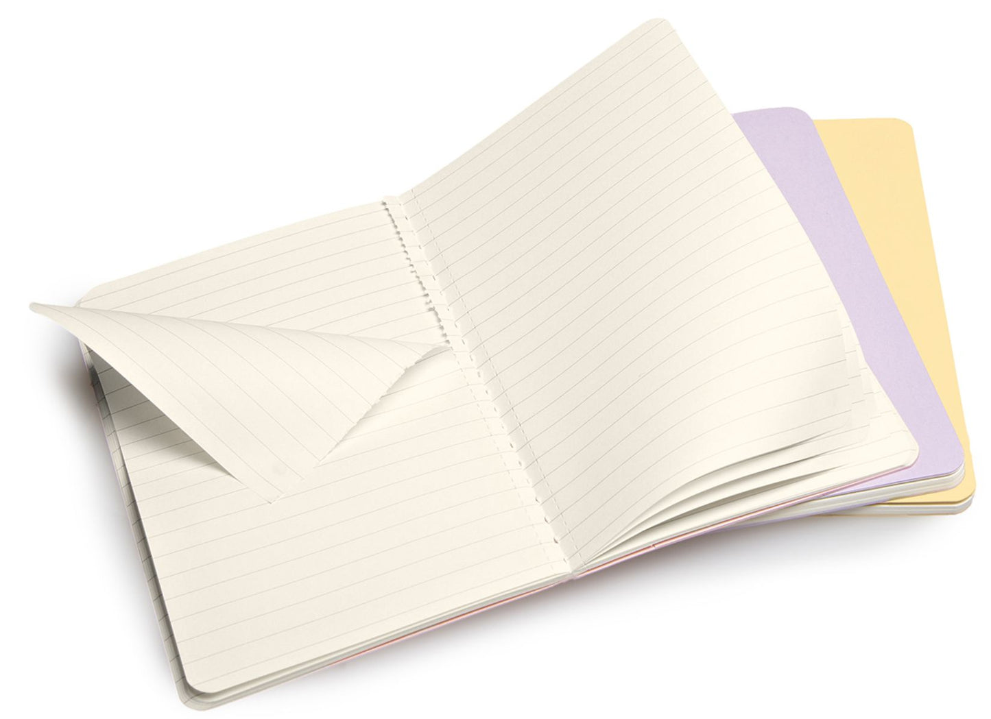 Moleskine Cahier Journal (Set of 3), Pocket, Ruled, Persian Lilac, Frangipane Yellow, Peach Blossom Pink, Soft Cover (3.5 X 5.5)