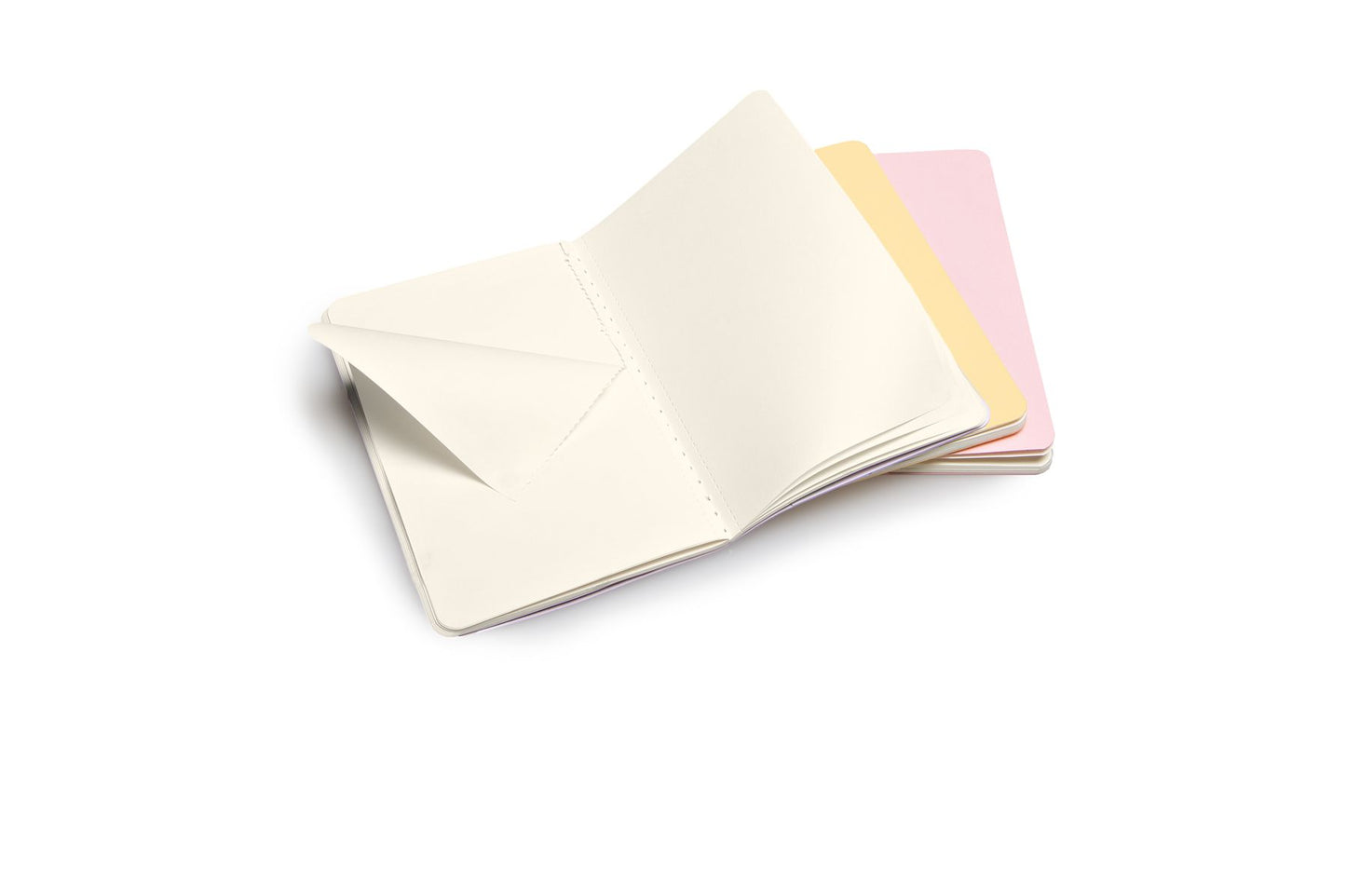 Moleskine Cahier Journal (Set of 3), Pocket, Plain, Persian Lilac, Frangipane Yellow, Peach Blossom Pink, Soft Cover (3.5 x 5.5)