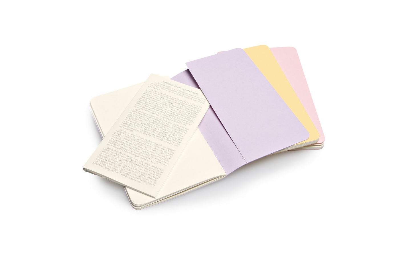 Moleskine Cahier Journal (Set of 3), Pocket, Plain, Persian Lilac, Frangipane Yellow, Peach Blossom Pink, Soft Cover (3.5 x 5.5)