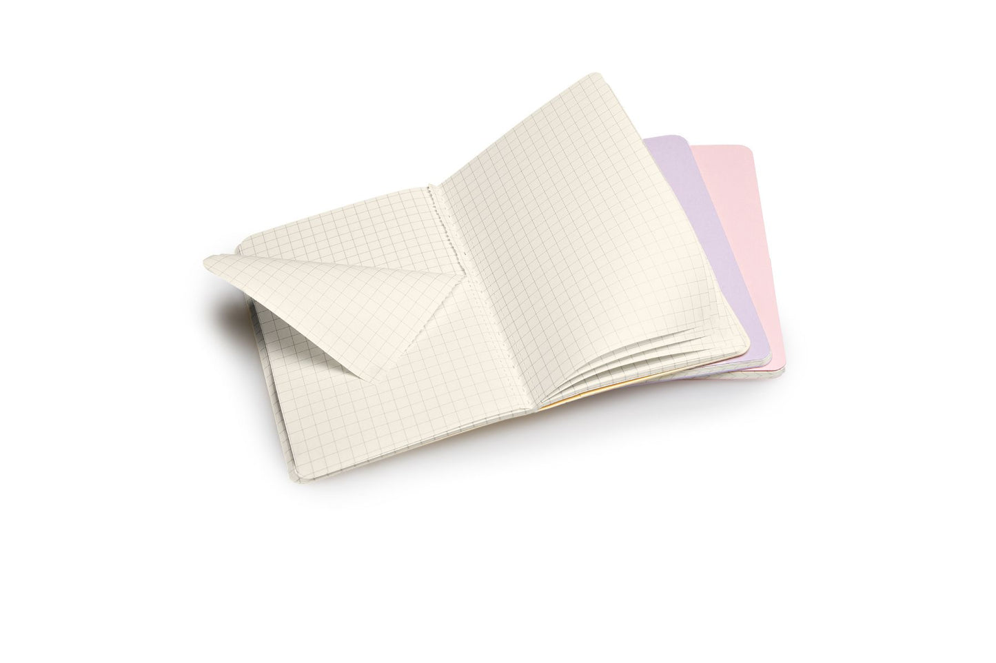 Moleskine Cahier Journal (Set of 3), Pocket, Squared, Persian Lilac, Frangipane Yellow, Peach Blossom Pink, Soft Cover (3.5 x 5.5)