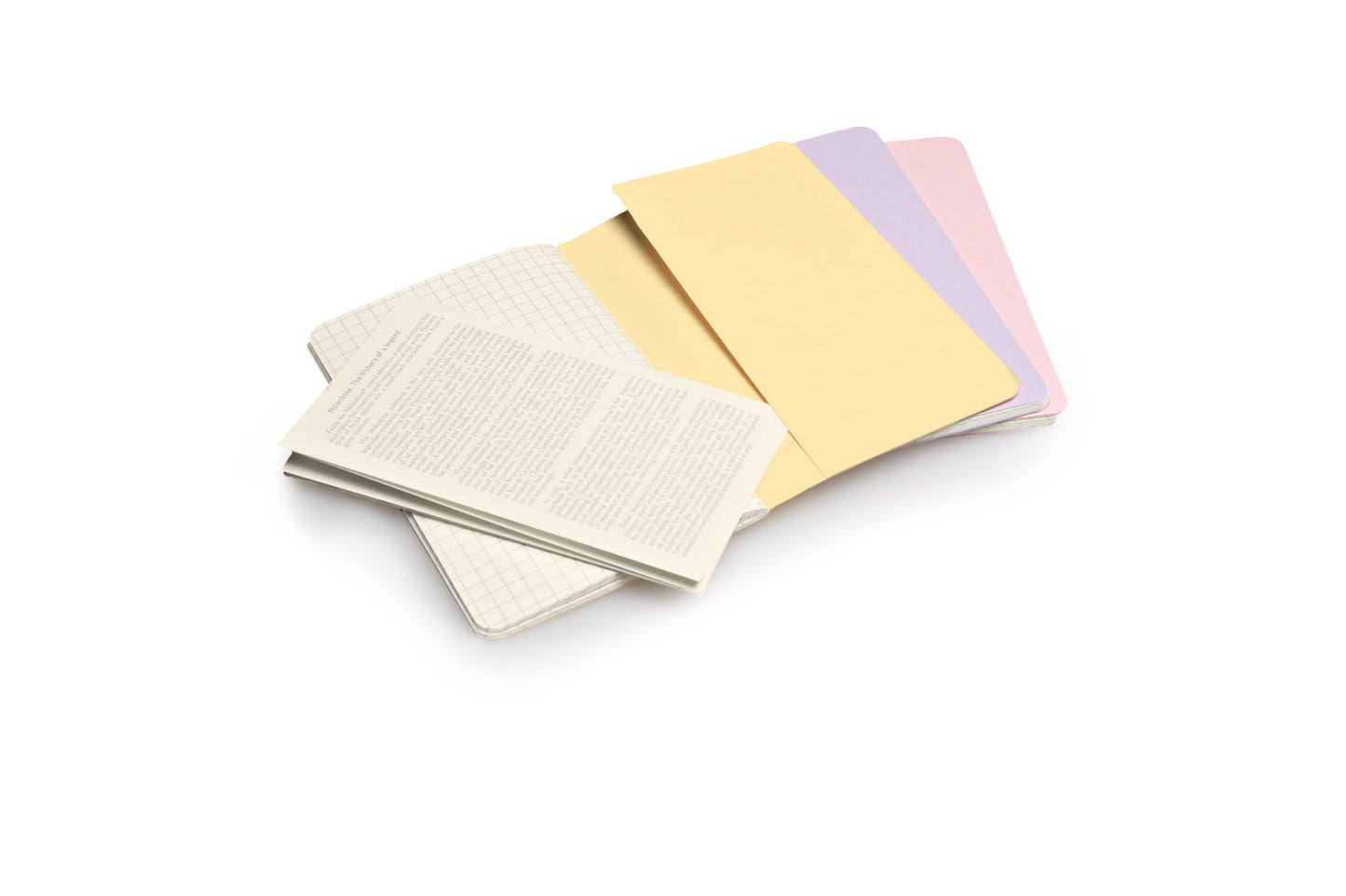 Moleskine Cahier Journal (Set of 3), Pocket, Squared, Persian Lilac, Frangipane Yellow, Peach Blossom Pink, Soft Cover (3.5 x 5.5)