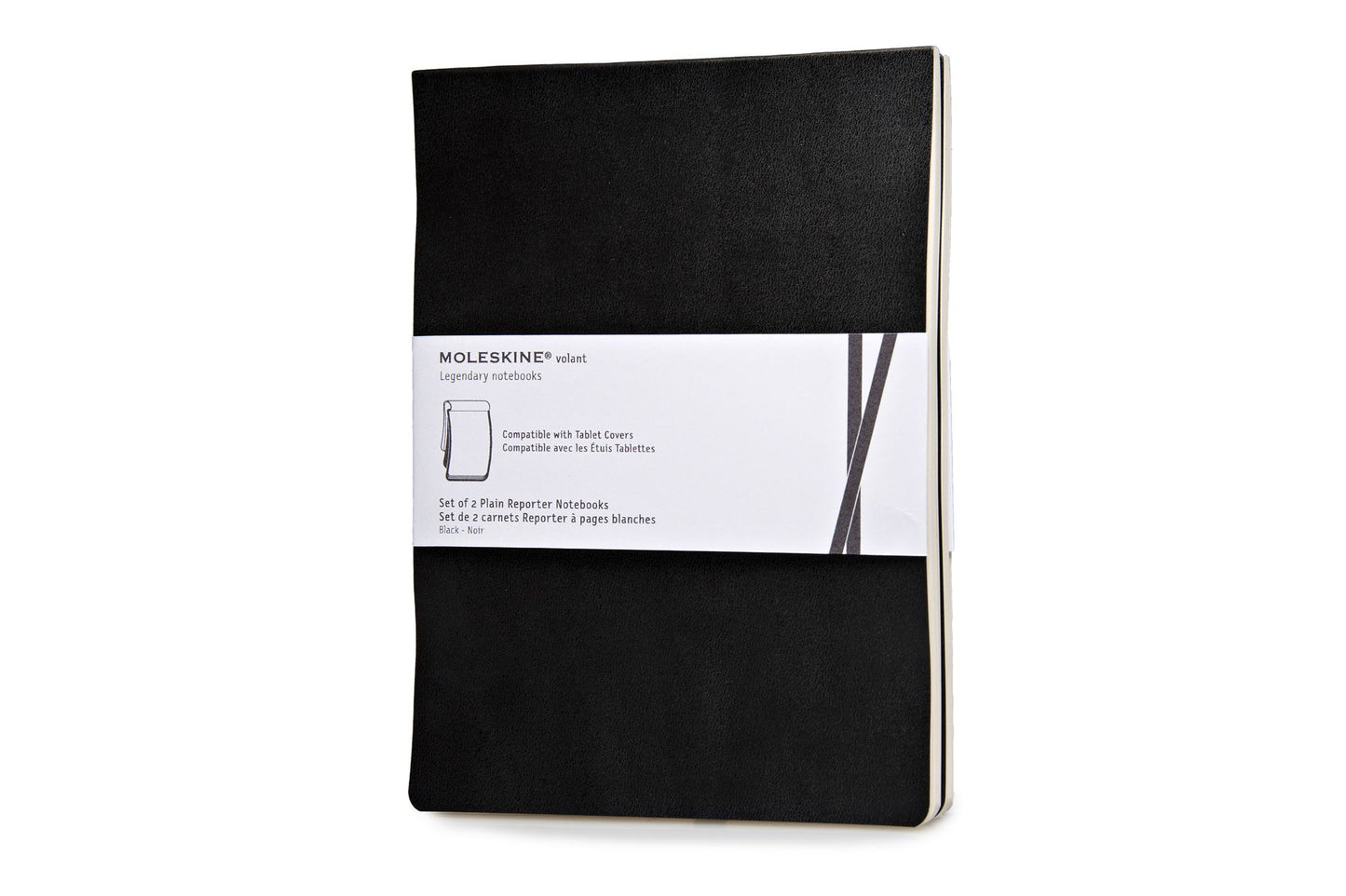 Moleskine Volant Reporter Refill Notebook for iPad, Plain, (Set of 2), Black (7 X 9)