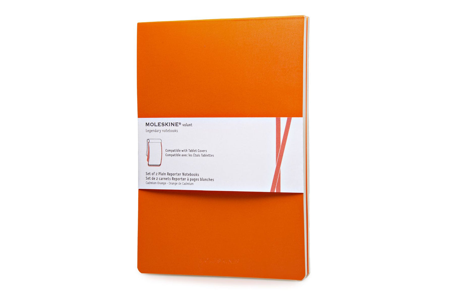 Moleskine Volant Reporter Refill Notebook for iPad, Plain, (Set of 2), Cadmium Orange (7 X 9)