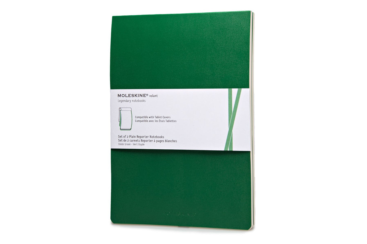 Moleskine Volant Reporter Refill Notebook for iPad, Plain, (Set of 2), Oxide Green (7 x 9)