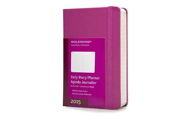 Moleskine 2015 Daily Planner, 12 Month, Pocket, Magenta, Hard Cover (3.5 X 5.5)