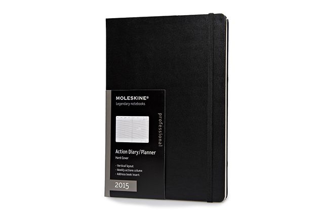 Moleskine 2015 Action Planner, Vertical, 12 Month, Extra Large, Black, Hard Cover (7.5 X 10)
