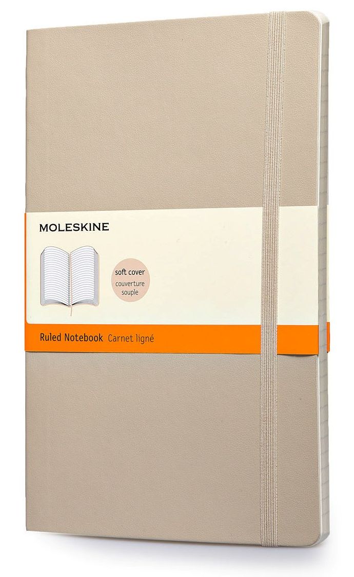 Moleskine Classic Soft Khaki Beige Large Ruled Notebook