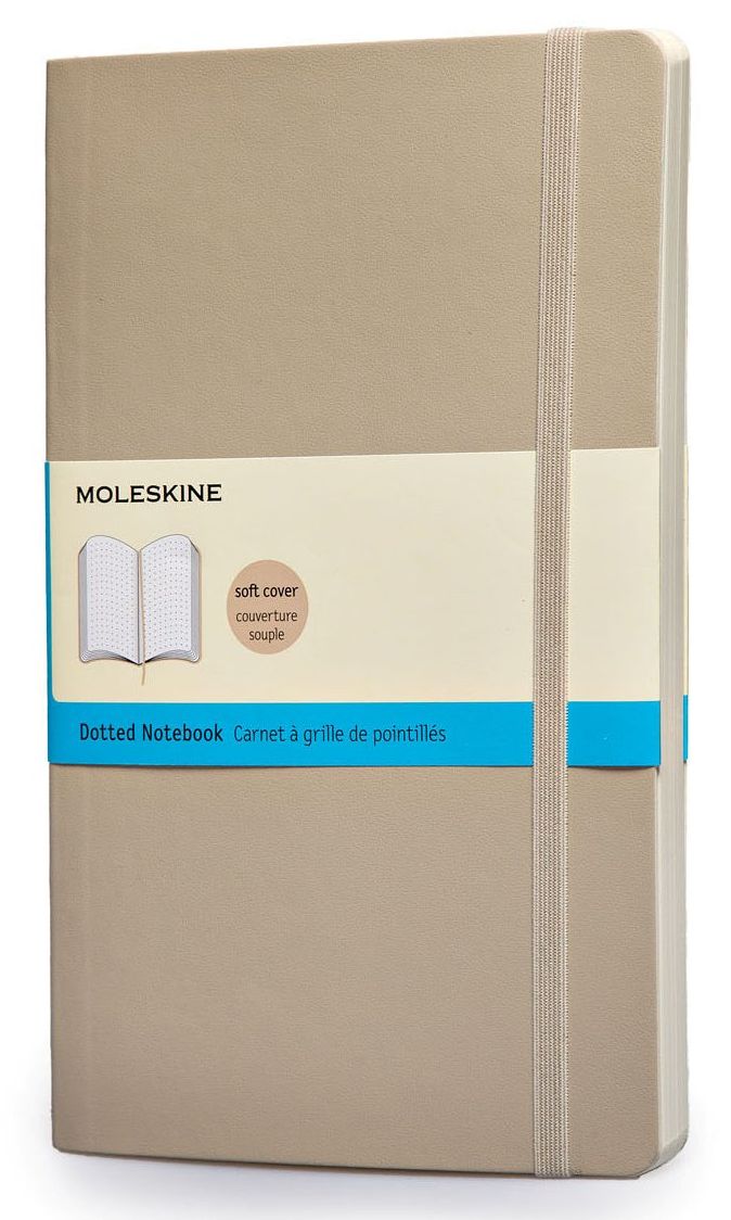 Moleskine Classic Soft Khaki Beige Large Dotted Notebook