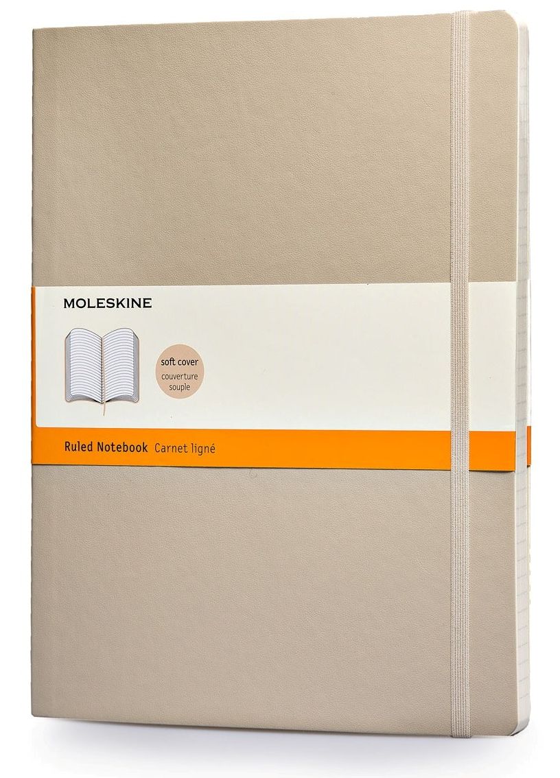 Moleskine Classic Colored Notebook, Extra Large, Ruled, Khaki Beige