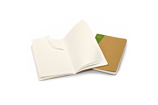Moleskine Evernote Journal with Smart Stickers, Pocket, (Set of 2), Ruled, Kraft Brown, Soft Cover (3.5 X 5.5)