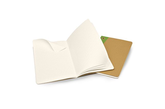 Moleskine Evernote Journal with Smart Stickers, Large, (Set of 2), Squared, Kraft Brown, Soft Cover (5 X 8.25)
