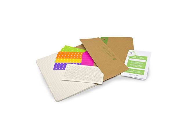 Moleskine Evernote Journal with Smart Stickers, Large, (Set of 2), Squared, Kraft Brown, Soft Cover (5 X 8.25)