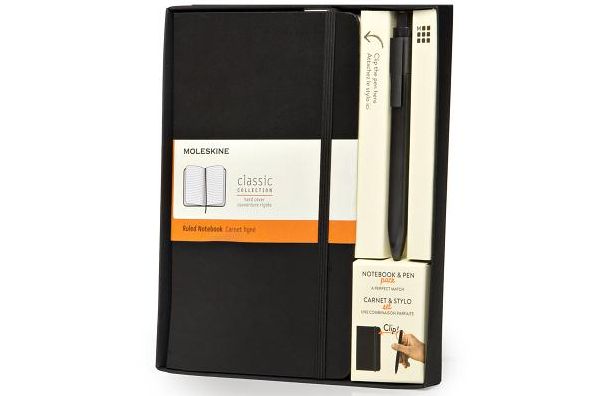 Moleskine Classic Notebook and Pen Pack : Large, Ruled Notebook and Fine 0.5 Mm Pen, Black