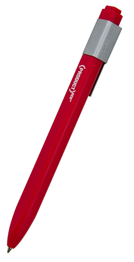 Moleskine Special Edition Product (RED) Click Ball Pen, Large 1.0 mm