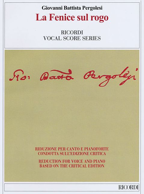 Le Fenice sul Rogo: Ricordi Opera Vocal Score Series