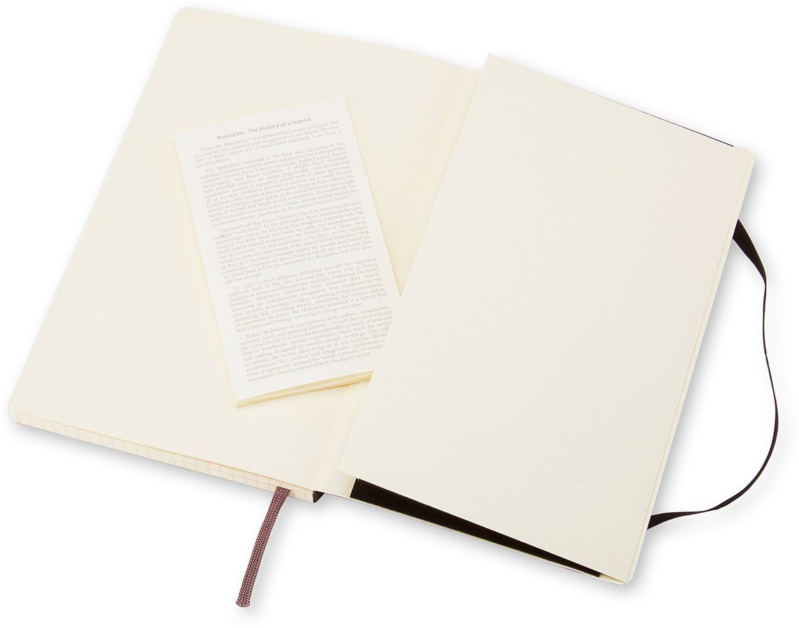 Moleskine Classic Notebook, Large, Squared, Black, Soft Cover (5 x 8.25)