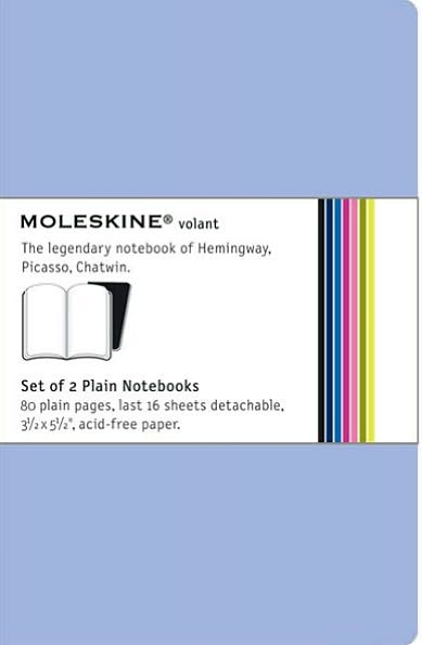 Moleskine Volant Notebook (Set of 2 ), Pocket, Plain, Antwerp Blue, Prussian Blue, Soft Cover (3.5 x 5.5)