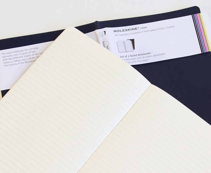 Moleskine Volant Large Ruled Notebook, Antwerp/Prussian Blue Set of 2