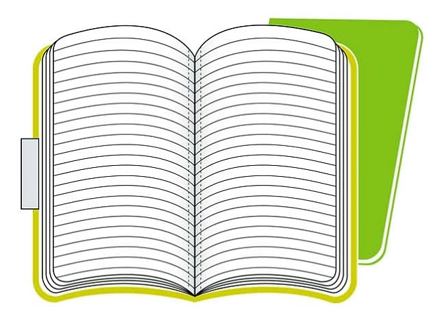 Green Moleskine Volant Ruled Pages 2.5" x 4"- Set of 2