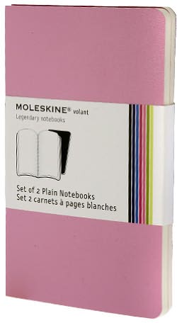 Moleskine Volant Notebook (Set of 2 ), Pocket, Plain, Pink Magenta, Magenta, Soft Cover (3.5 x 5.5)