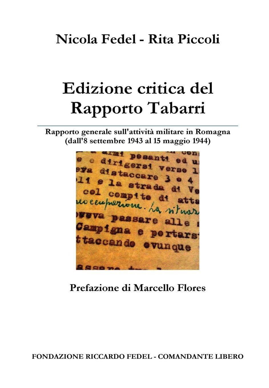 EDIZIONE CRITICA DEL RAPPORTO TABARRI