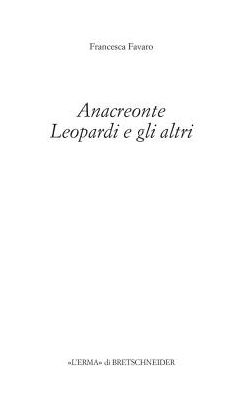 Anacreonte, Leopardi e gli Altri