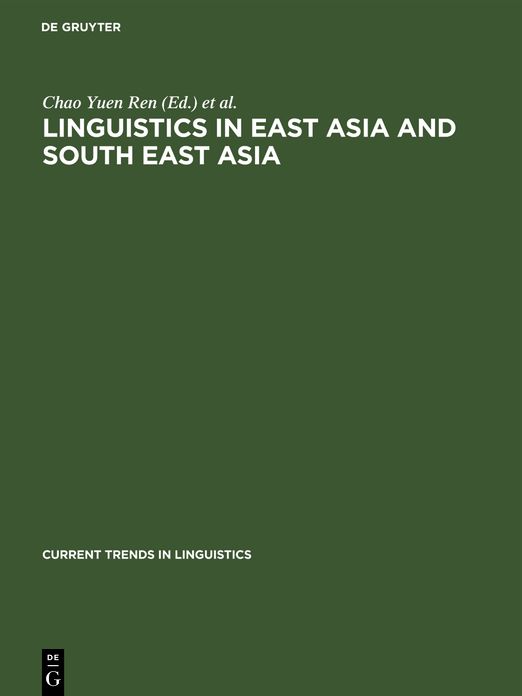 Linguistics in East Asia and Southeast Asia
