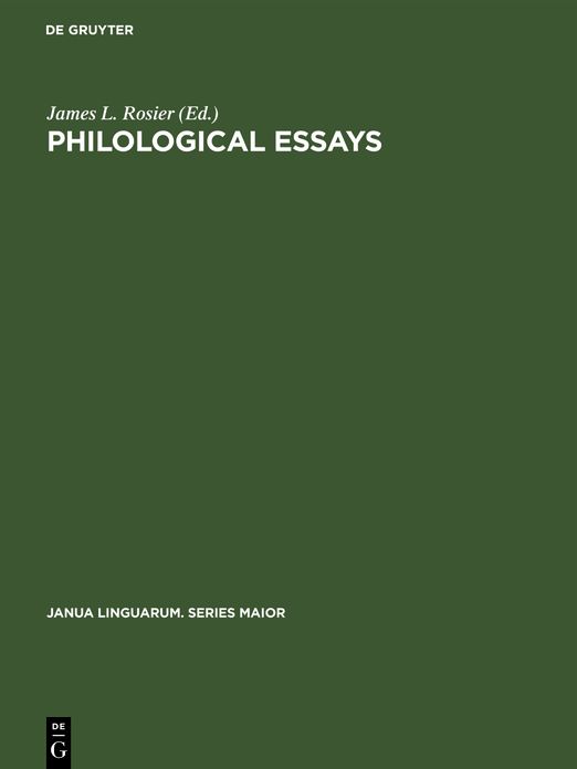 Philological Essays: Studies in Old and Middle English Language and Literature in Honour of Herbert Dean Merritt