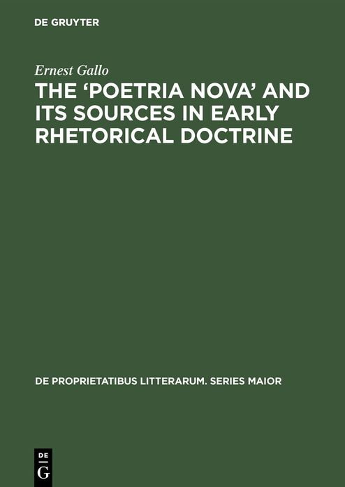 The Poetria Nova and Its Sources in Early Rhetorical Doctrine