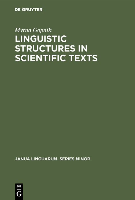 Linguistic Structures in Scientific Texts