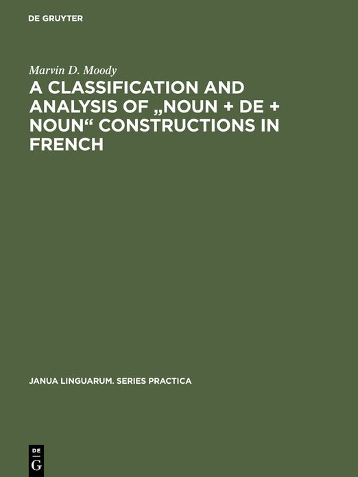 Classification of Noun de Noun Construction in French