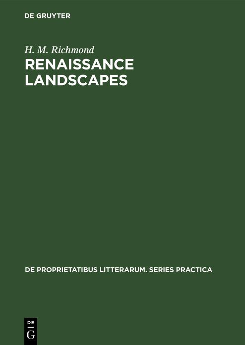 Renaissance Landscapes: English Lyrics in a European Tradition