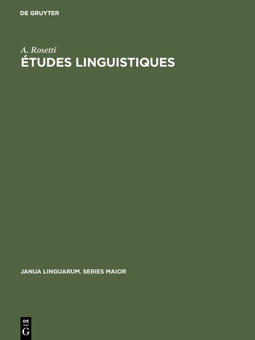 Etudes Linguistiques