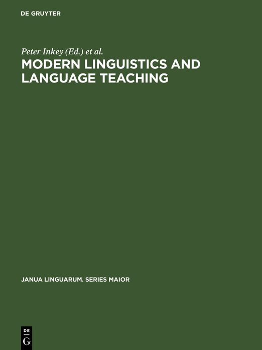 Modern Linguistics and Language Teaching: Society for the Popularization of Sciences - T.I.T./Fédération Internationale des Professeurs de Langues Vivantes - F.I.P.L.V., International Conference Budapest, April 1-5, 1971