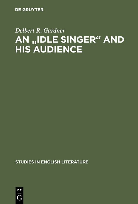 An "Idle Singer" and his audience: A study of William Morris's poetic reputation in England, 1858-1900