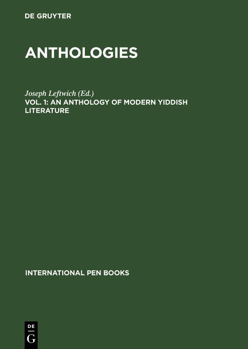 Anthology of Modern Yiddish Literature (Anthology Series)