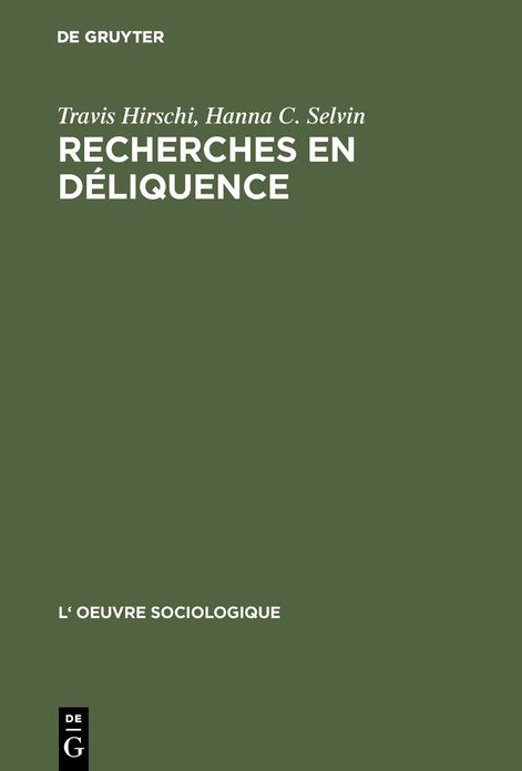 Recherches En Delinquance