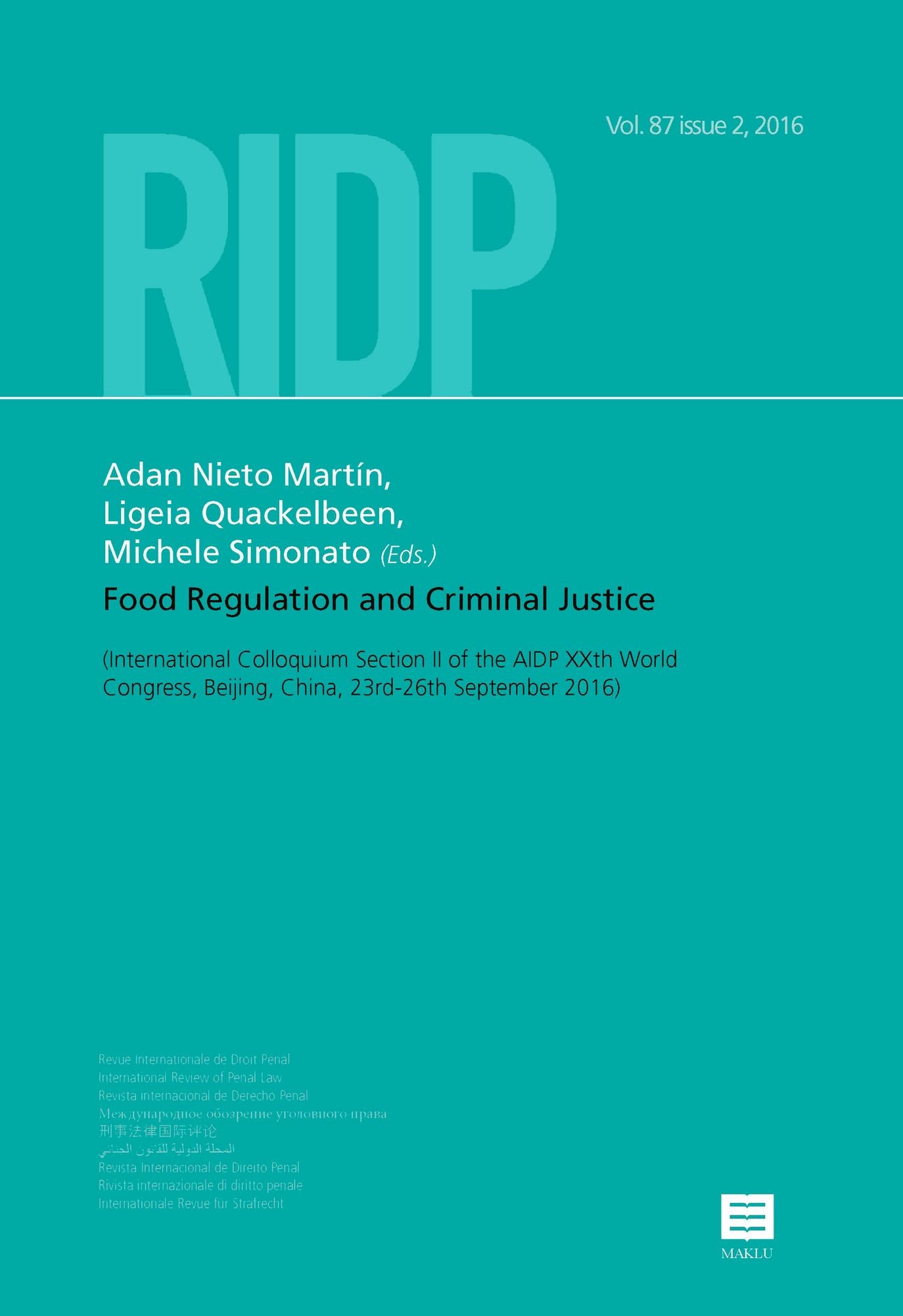Food Regulation and Criminal Justice
