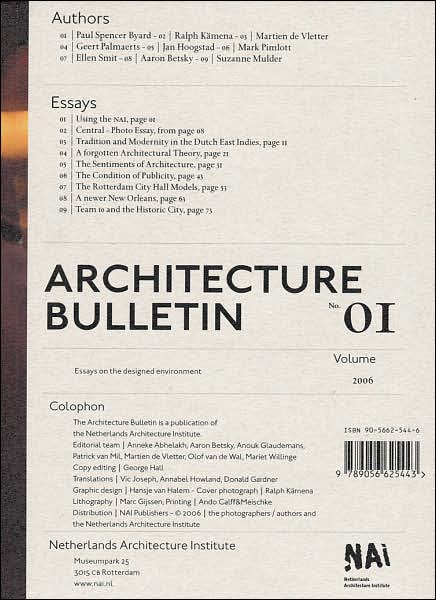 Architecture Bulletin: Essays on the Designed Environment