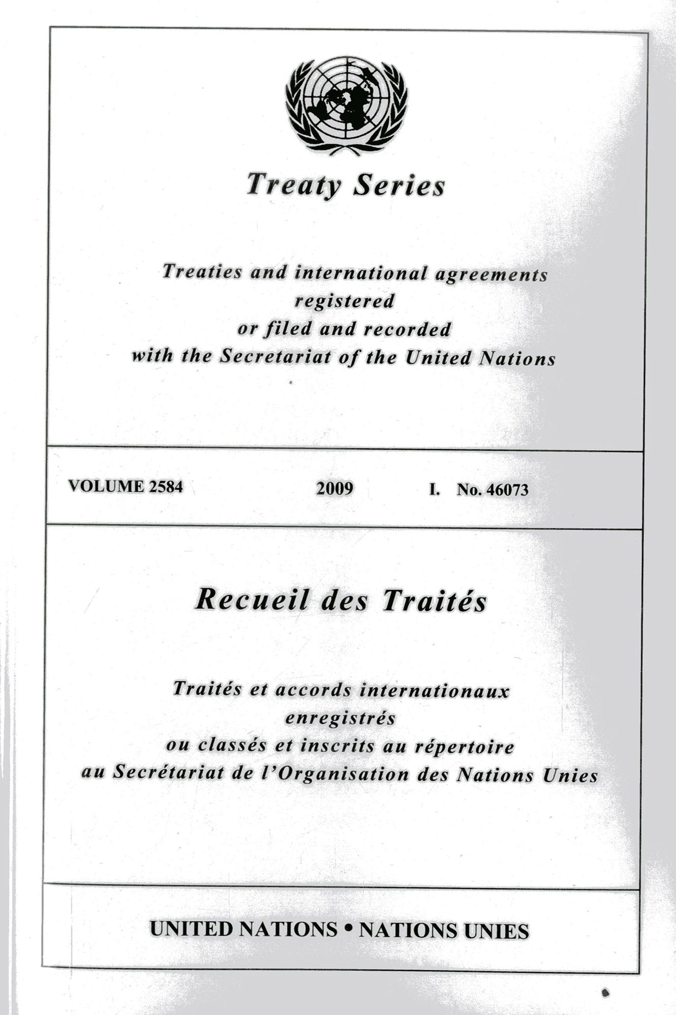 Treaty Series 2584 2009 I No. 46073