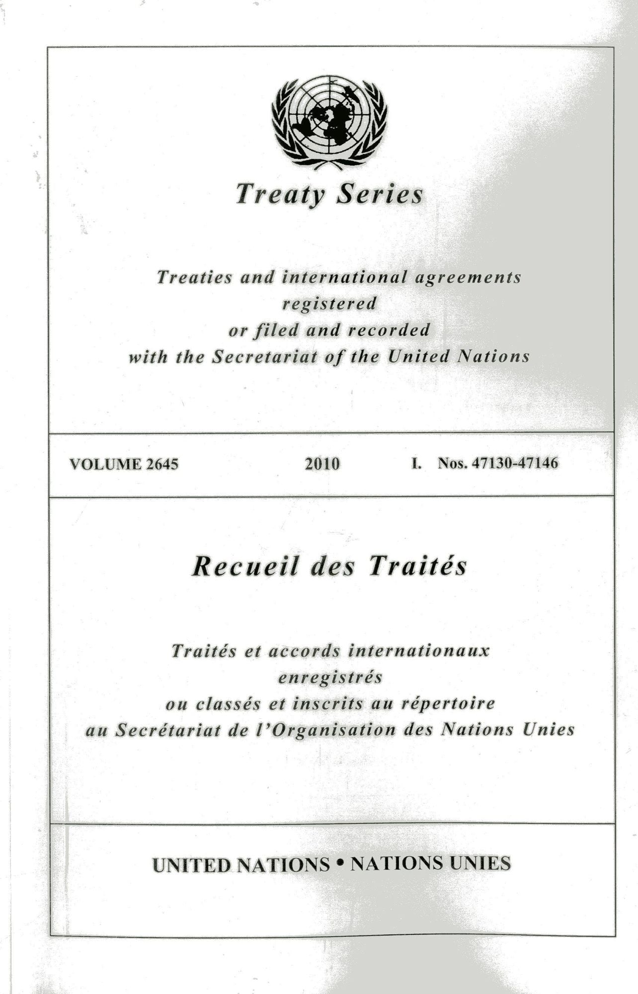 Treaty Series 2645 I: Nos. 47130-47146