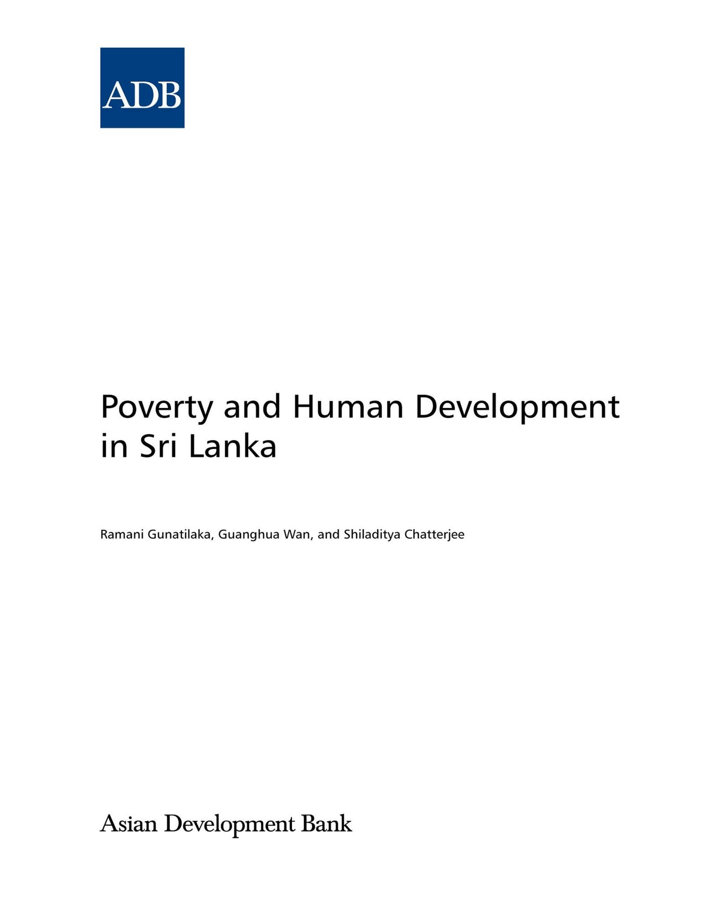 Poverty and Human Development in Sri Lanka