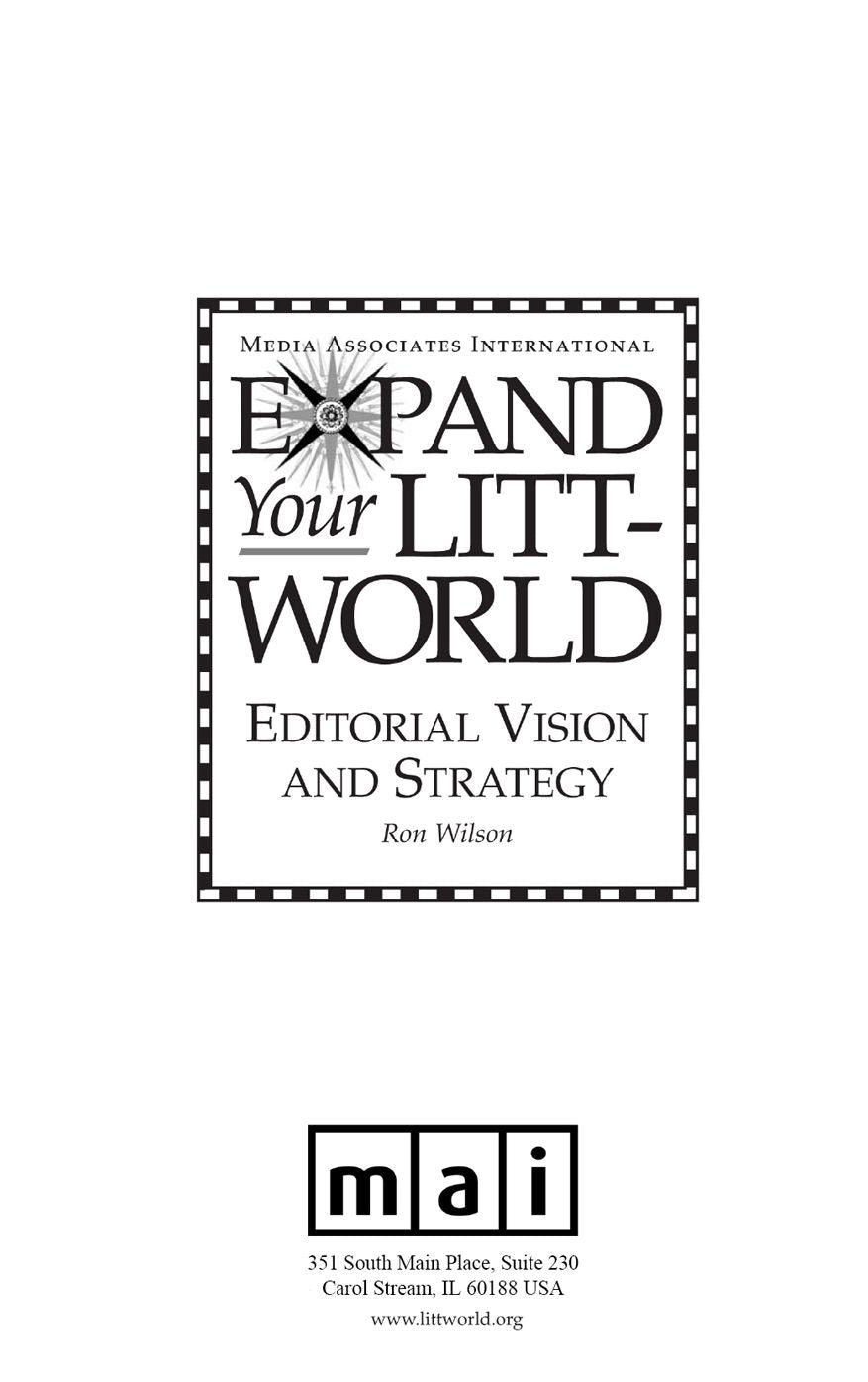 Editorial Vision and Strategy: How to write a mission statement and make it work