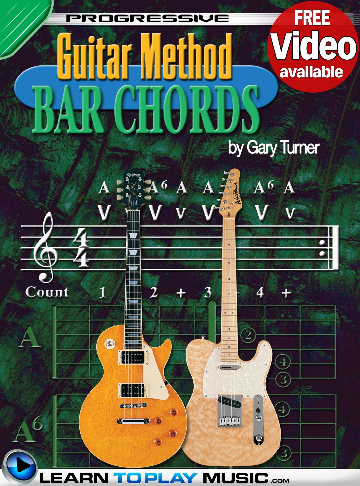 Guitar Lessons - Guitar Bar Chords for Beginners: Teach Yourself How to Play Guitar Chords (Free Video Available)