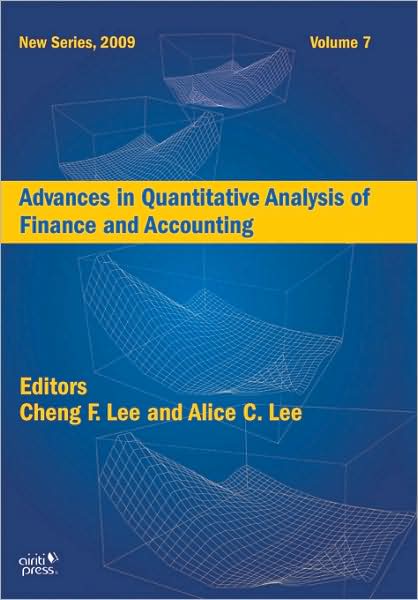 Advances In Quantitative Analysis Of Finance And Accounting