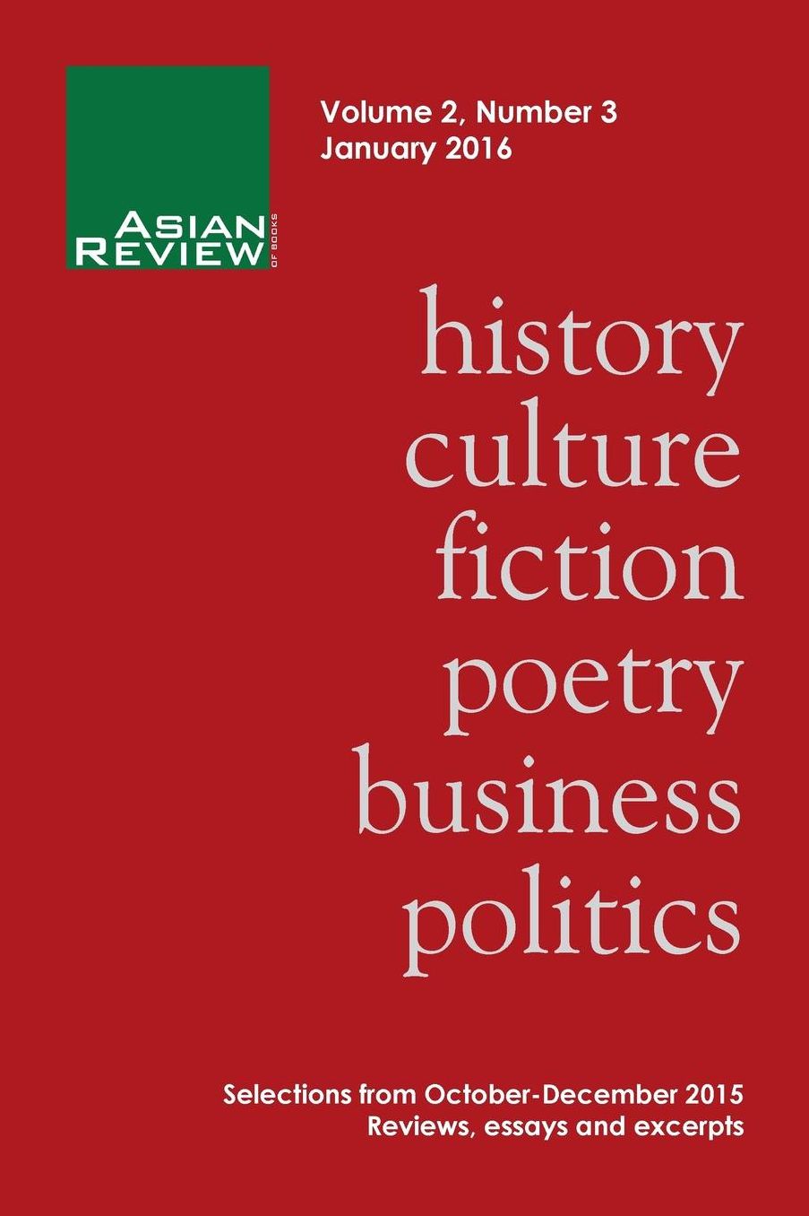Asian Review of Books, Volume 2, Number 3: January 2016