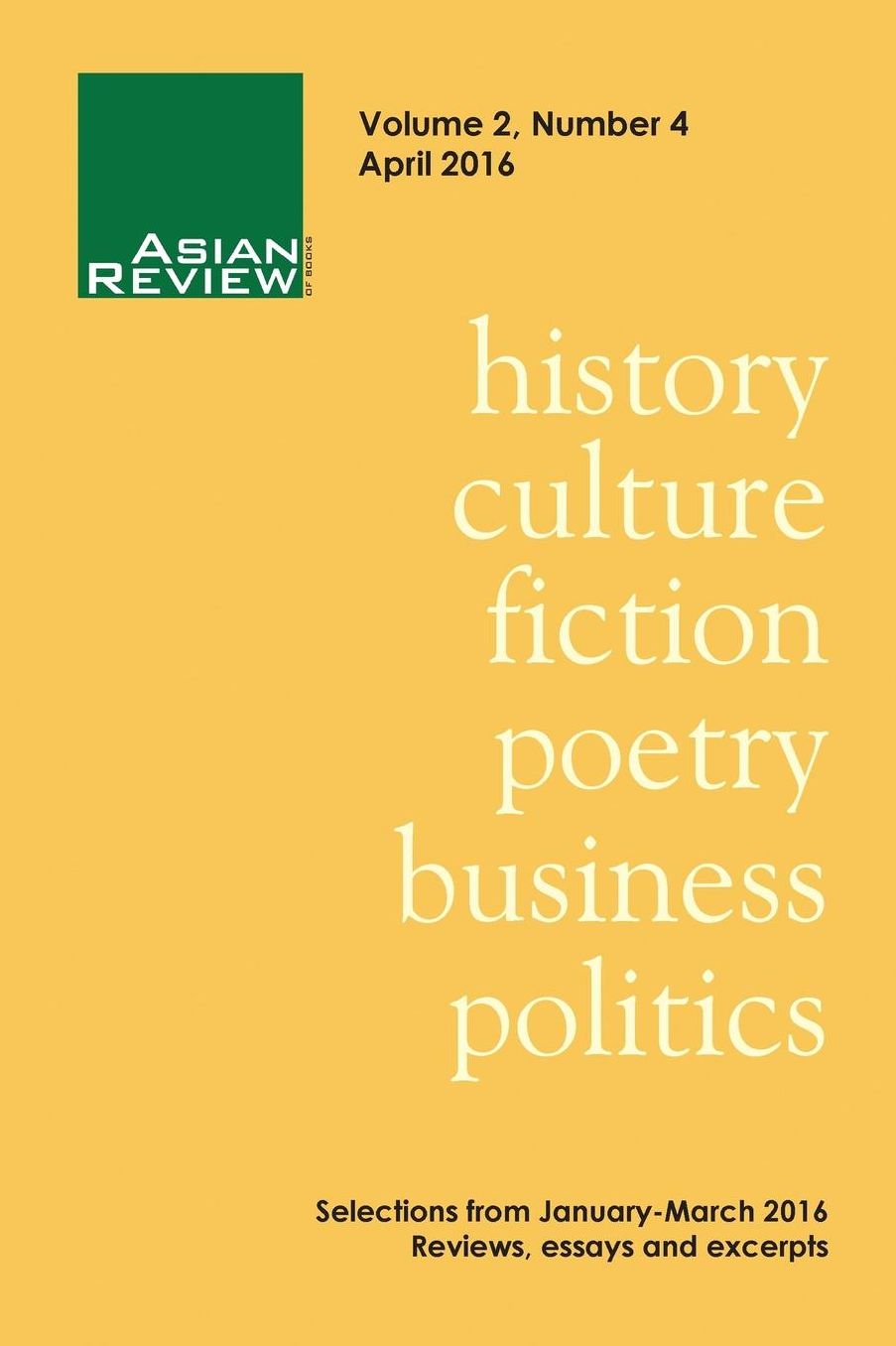 Asian Review of Books, Volume 2, Number 4: April 2016