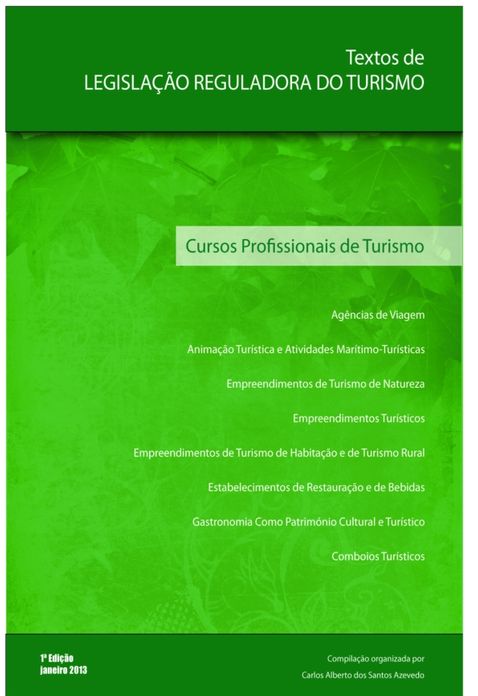 Textos de Legislação Reguladora do Turismo